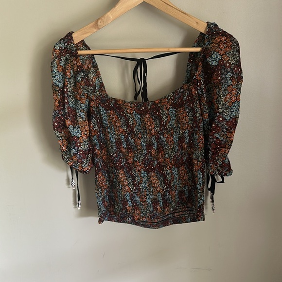 NEW‎ Free People Back On Top Smocked Blouse - Picture 4 of 5